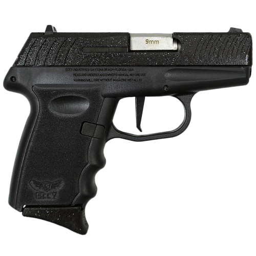 SCCY DVG-1 9mm, 3.1" Barrel, Black, Glitter Slide, 10rd
