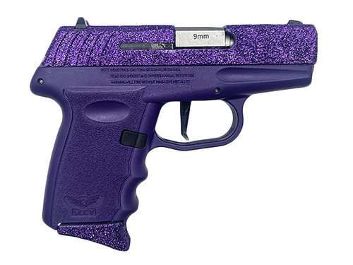 SCCY DVG-1 9mm, 3.1" Barrel, Purple Glitter Slide, Royal Purple Frame, 10rd