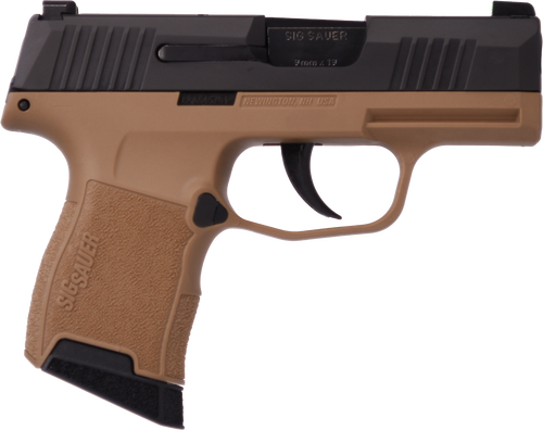 Sig Sauer P365 9mm, 3.1" Barrel, Flat Dark Earth Frame, Black Holster, 12rd