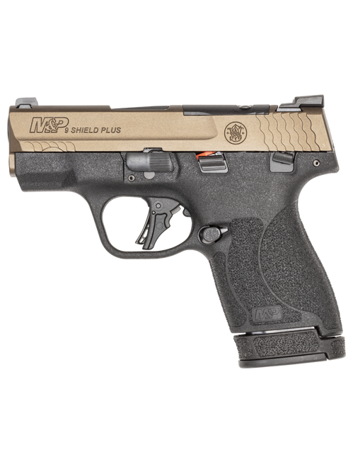 Smith & Wesson M&P Shield Plus 9mm, 3.1" Barrel, Midnight Bronze Slide, Black Frame, 13rd