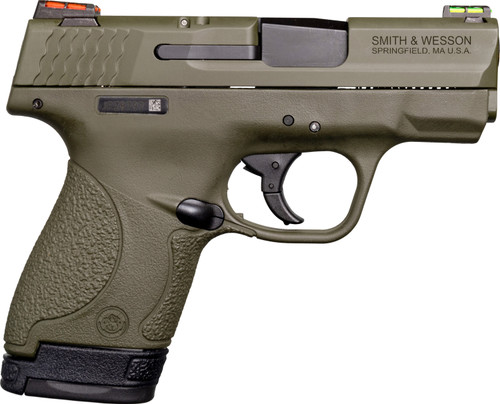 Smith & Wesson M&P Shield 9mm, 3.1" Barrel, Olive Drab Green Cerakote, CA Compliant, 8rd