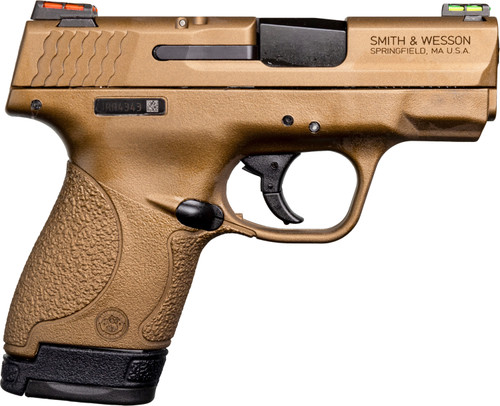 Smith & Wesson M&P Shield 9mm, 3.1" Barrel, Burnt Bronze Cerakote, CA Compliant, 8rd