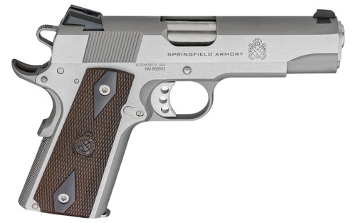 Springfield 1911 Garrison 9mm, 4.25" Barrel, Stainless Steel, Wood Grips, 9rd