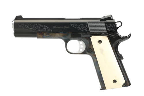 Springfield Garrison Lipsey's Exclusive 45 ACP, 5" Barrel, Case Hardened Frame, Engraved Slide, American Holly Wood Grip, 7rd