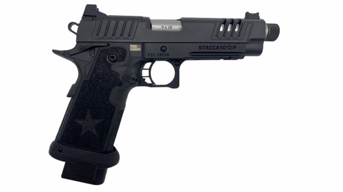Staccato 2011 Staccato P 9mm, 5" Stainless Threaded Barrel, Optic Ready, Black, 17rd