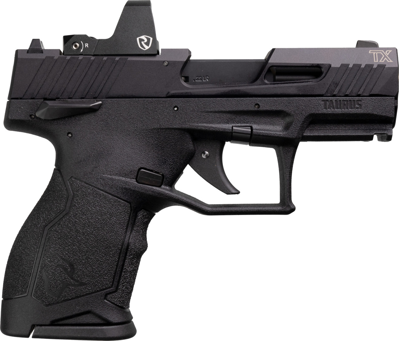 Taurus TX22 22 LR, 3.6" Threaded Barrel, Black, Riton Red Dot Sight, 10rd