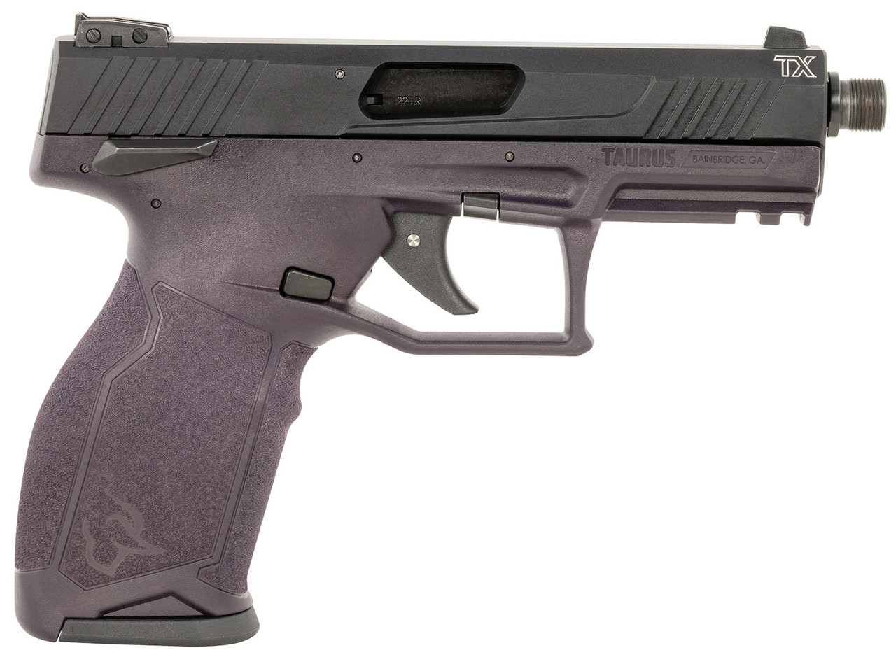 Taurus TX22 22 LR, 4" Threaded Barrel, Purple Wine Frame, Black Slide, 10rd
