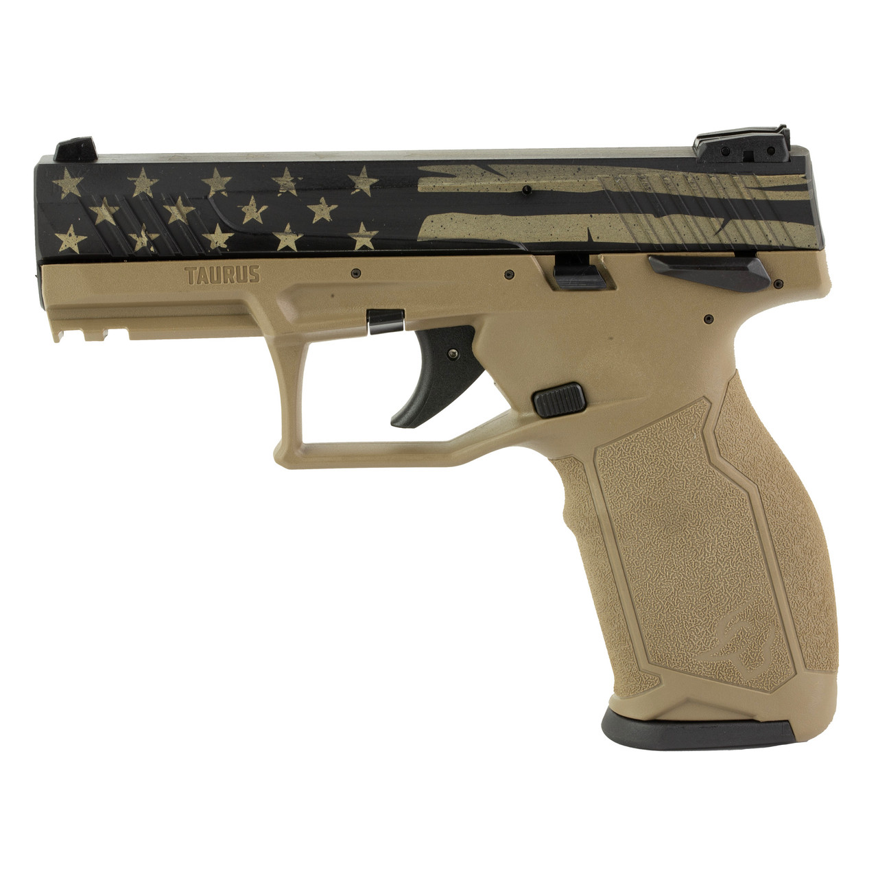 Taurus TX22 22 LR, 4.1" Barrel, FDE, US Flag Distressed, 16rd