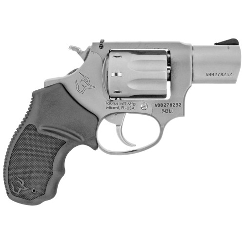 Taurus 942 Ultra-Lite 22 LR, 2" Barrel, Stainless Steel, Black Polymer Grip, 8rd