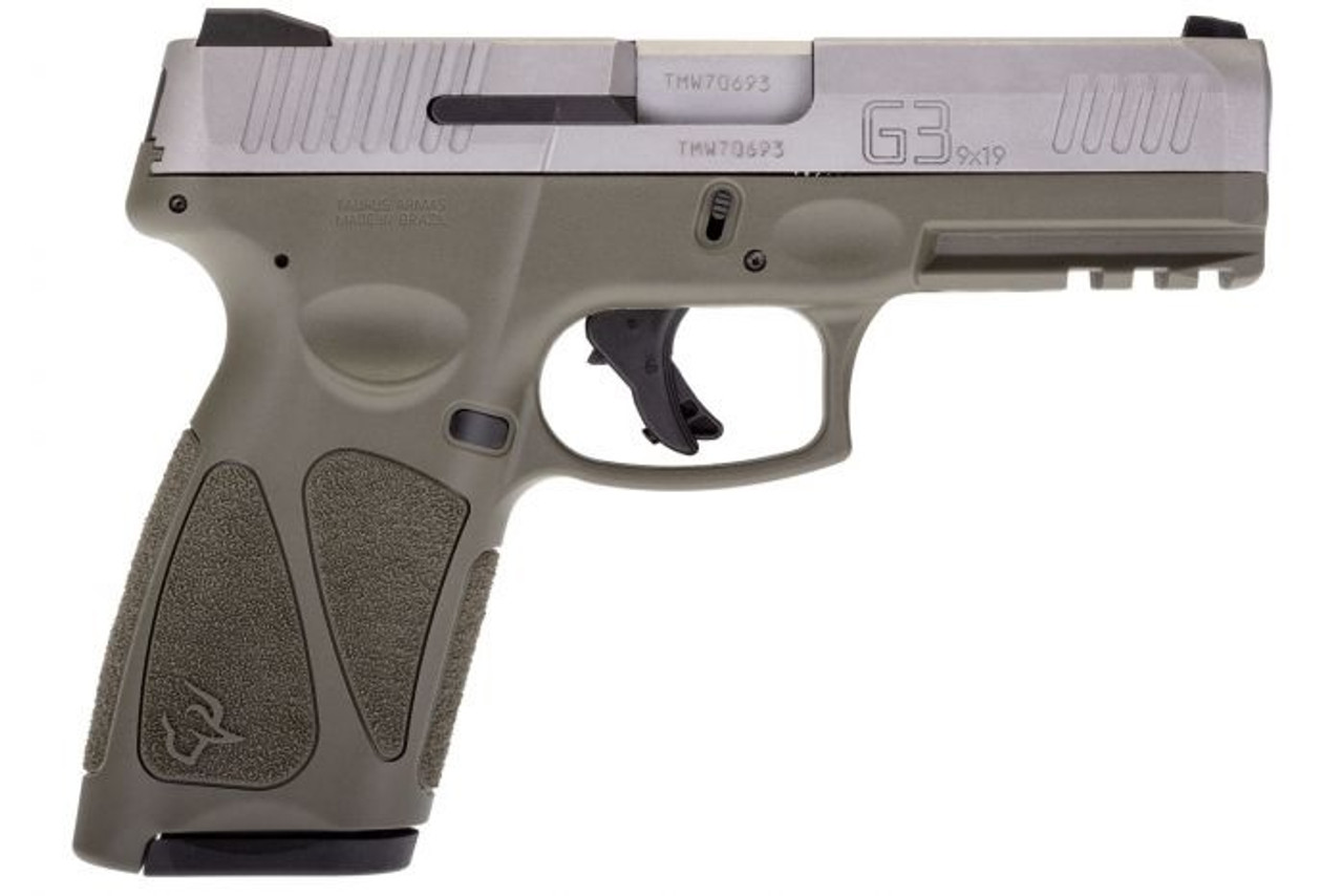 Taurus G3 9mm, 4" Barrel, Adjustable Sights, Manual Safety, SS/ODG, 15rd