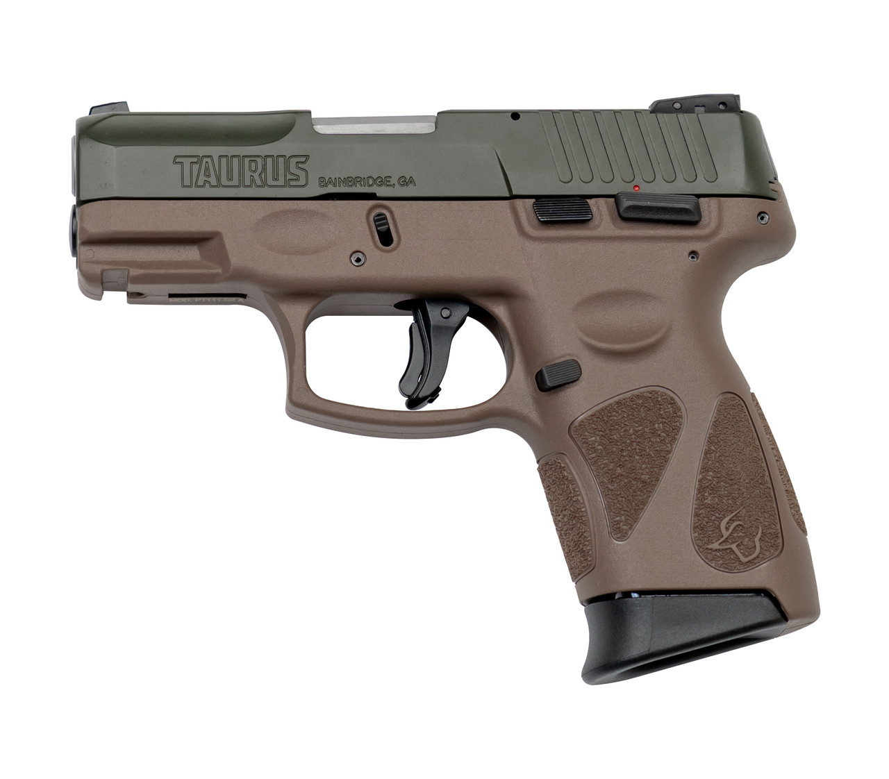 Taurus G2C 9mm, 3.25" Barrel, Manual Safety, OD Green/FDE, 12rd