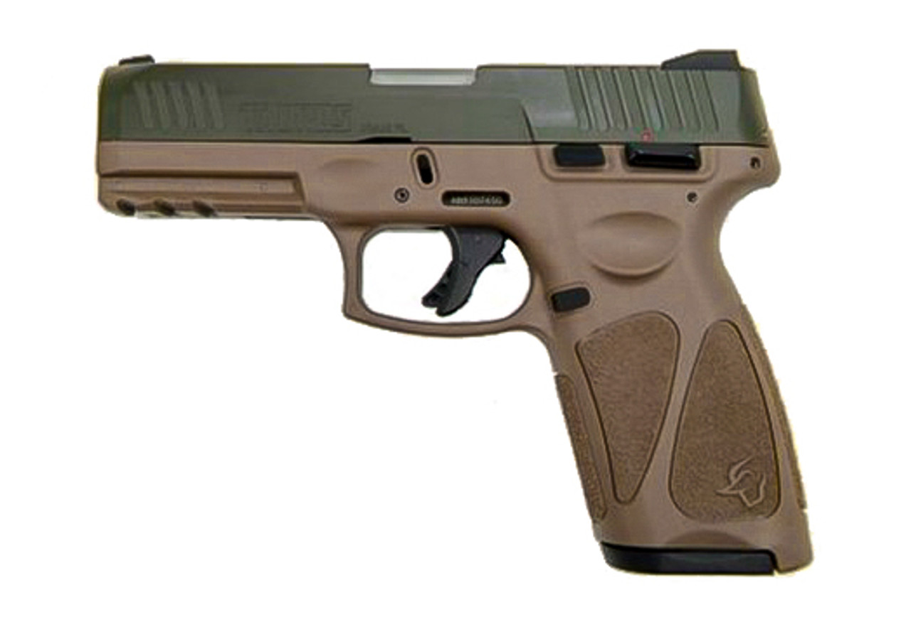 Taurus G3 9mm, 4" Barrel, Adj. Rear/White Dot Front, ODG/Brown, 15rd/17rd