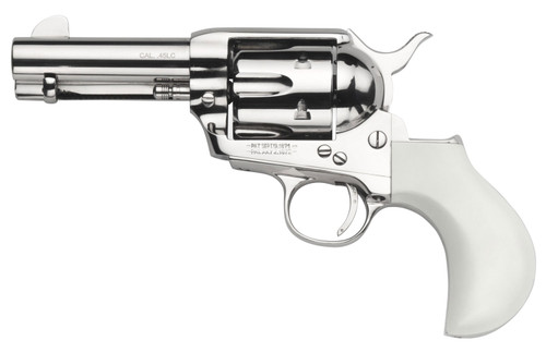 Taylors &amp; Company 1873 Cattleman 45 Colt, 3.5" Barrel, Nickel-Plated, Ivory Grip, 6rd