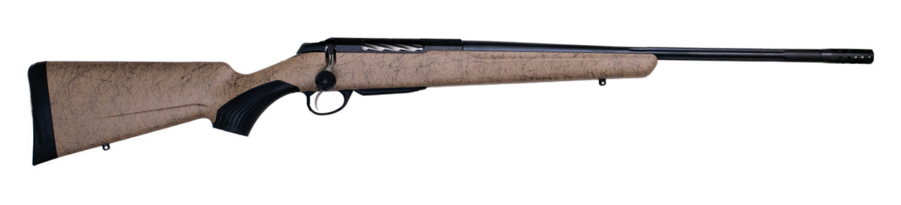 Tikka T3x Lite 7mm Rem Mag, 24.38" Fluted Barrel, Sand Pattern Color, Right Hand, 3Rd, 1 Mag, W/Muzzle Brake