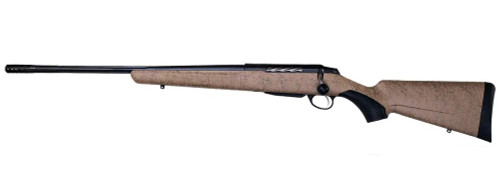 Tikka T3x Lite Roughtech Left Handed 6.5 PRC, 24.3" Threaded Barrel, Desert Tan w/ Black Webbing Camo, 3rd