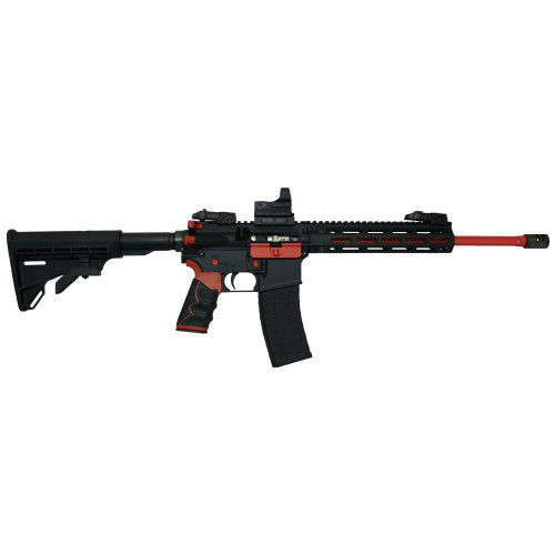 Tippmann M4-22 Redline 22 LR, 16" Barrel, Black, Red Accents, Hawke Reflex Sight, Composite M-Lok Handguard, 25rd