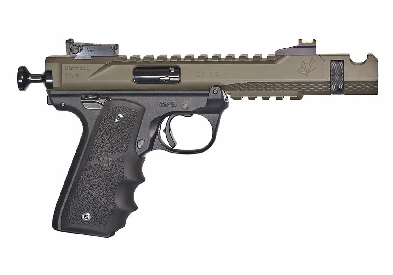 Volquartsen Black Mamba, 4.5" Barrel, Hi-Viz Front Sight, Single Port Comp, Cerakote OD Green