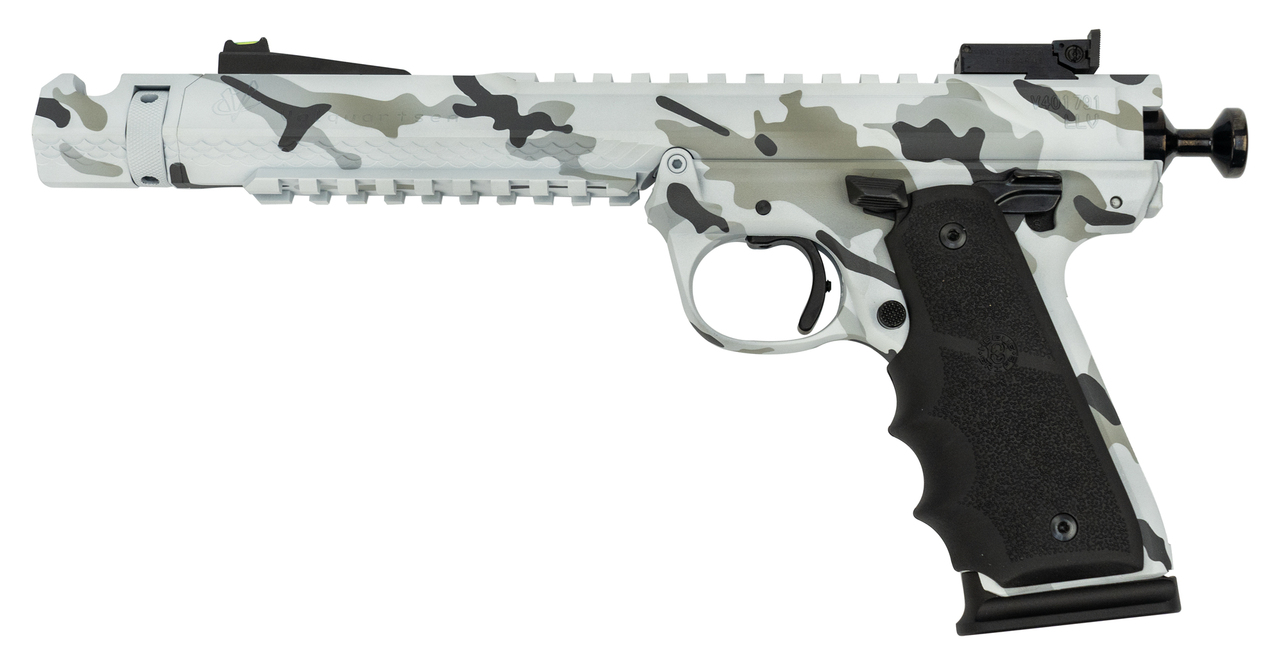 Volquartsen Black Mamba Artic .22 LR, 6" Barrel, Hi-Viz Front & Target Rear, Arctic Camo