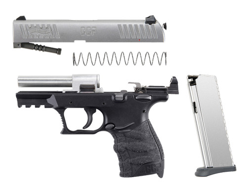 Walther CCP M2+ 9mm, 3.54" Barrel, SS Slide, Black Frame, 8rd
