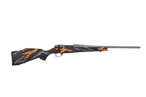 Weatherby Vanguard 243 Winchester, 20" Threaded Barrel, Orange/Gray Sponge Pattern, 5rd