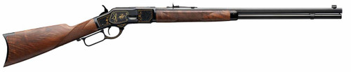 Winchester 1873 150th Anniversary 44-40 Winchester, 24" Barrel, Black w/ Gold Engraving, Walnut Furniture, 13rd