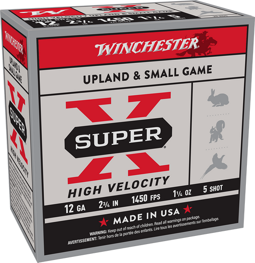 Winchester Super X 12 Ga, 2.75", 1 1/4 oz, 5 Shot, 25rd Box