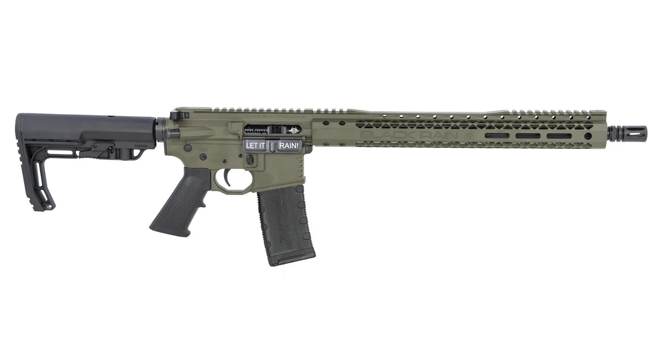 Black Rain Ordnance 5.56mm Billet AR-15 Rifle with OD Green Finish