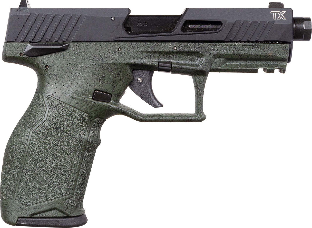 Taurus TX22 Gen 2 22 LR, 4.1" Threaded Barrel, Olive Drab Green Splatter, 22rd