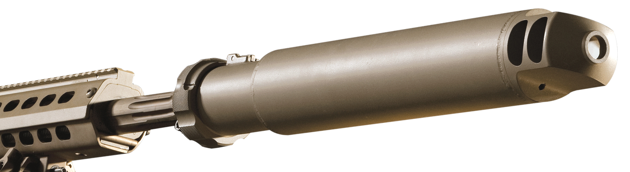 Barrett QDL M107 .50 BMG Suppressor, FDE Cerakote