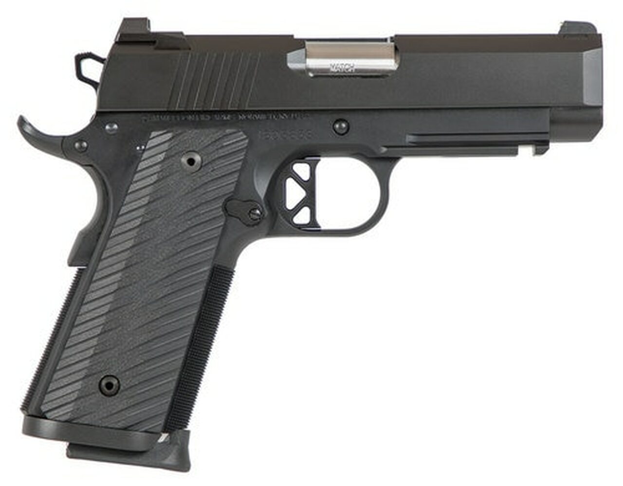 Dan Wesson, TCP 9mm, Semi-automatic, 1911, Commander, 9mm, 4" Bull Barrel, Aluminum Frame, Black, G10 Grips, Holds 8Rds, 1913 Rail, Right Hand, 32oz, Thumb Safety, Brass Bead Front Sight, U-Notch Rear Sight