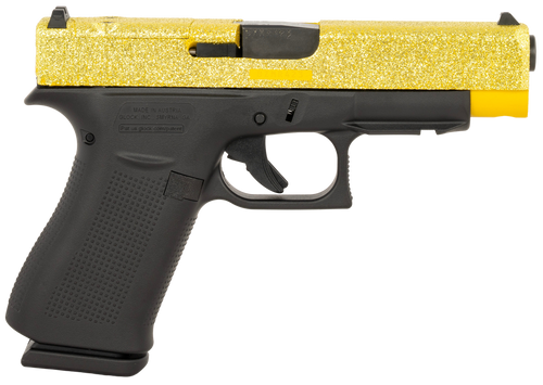 Glock G48 Gen 5 MOS 9mm, Gold Glitter Cerakote