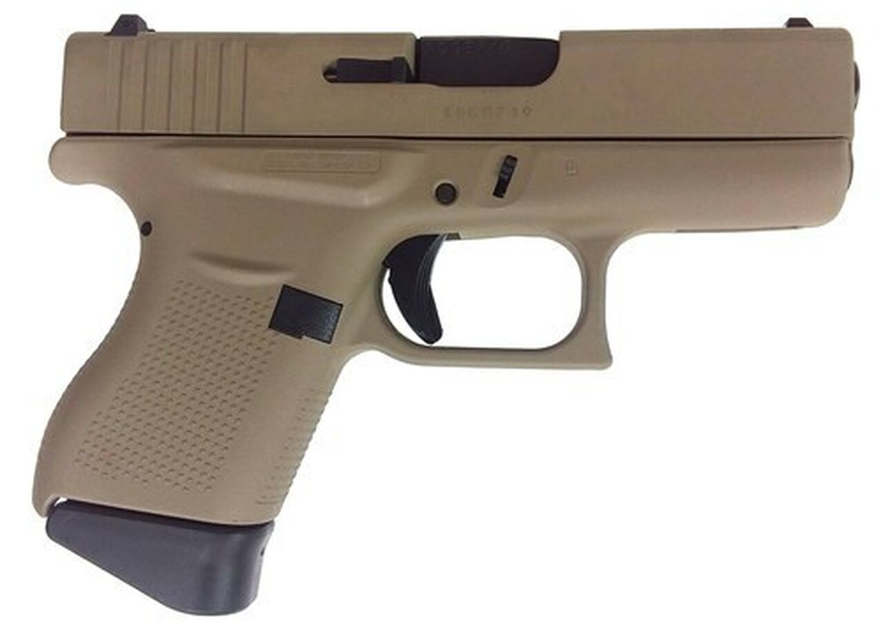 Glock G43, 9mm, 3.41" Barrel, 6rd, Desert Sand