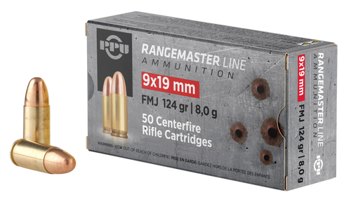 PPU Rangemaster 9mm Luger 124gr FMJ 1000rd Case
