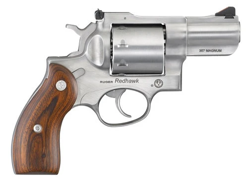 Ruger Redhawk, .357 Mag, 2.75" Barrel, 8rd, Satin Stainless, Wood Grips ...