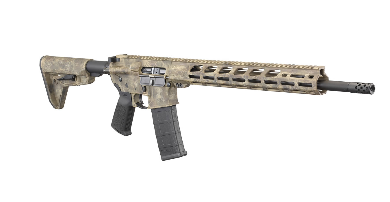 Ruger AR-556 MPR 5.56mm Semi-Auto Rifle with Frazzled Brown Cerakote ...