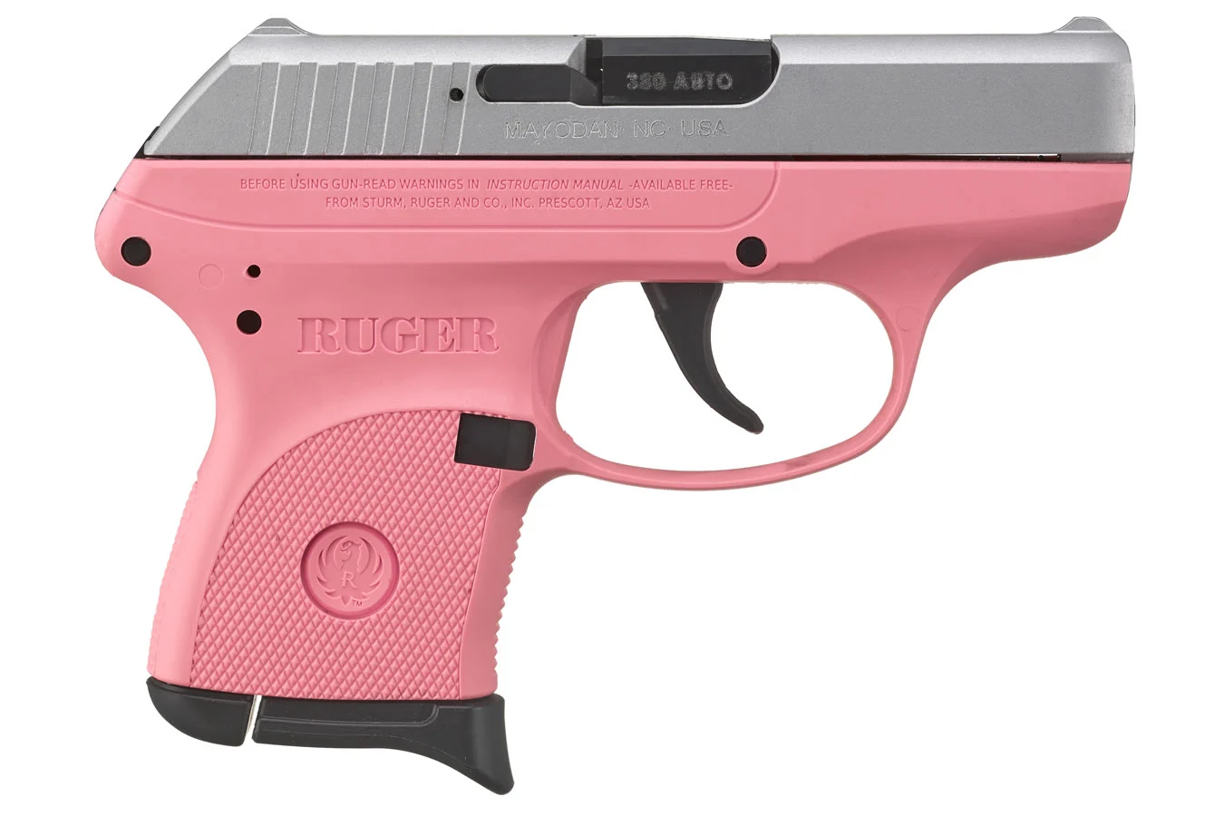 Ruger LCP 380 ACP Pistol with Pink Grip Frame and Satin Aluminum ...