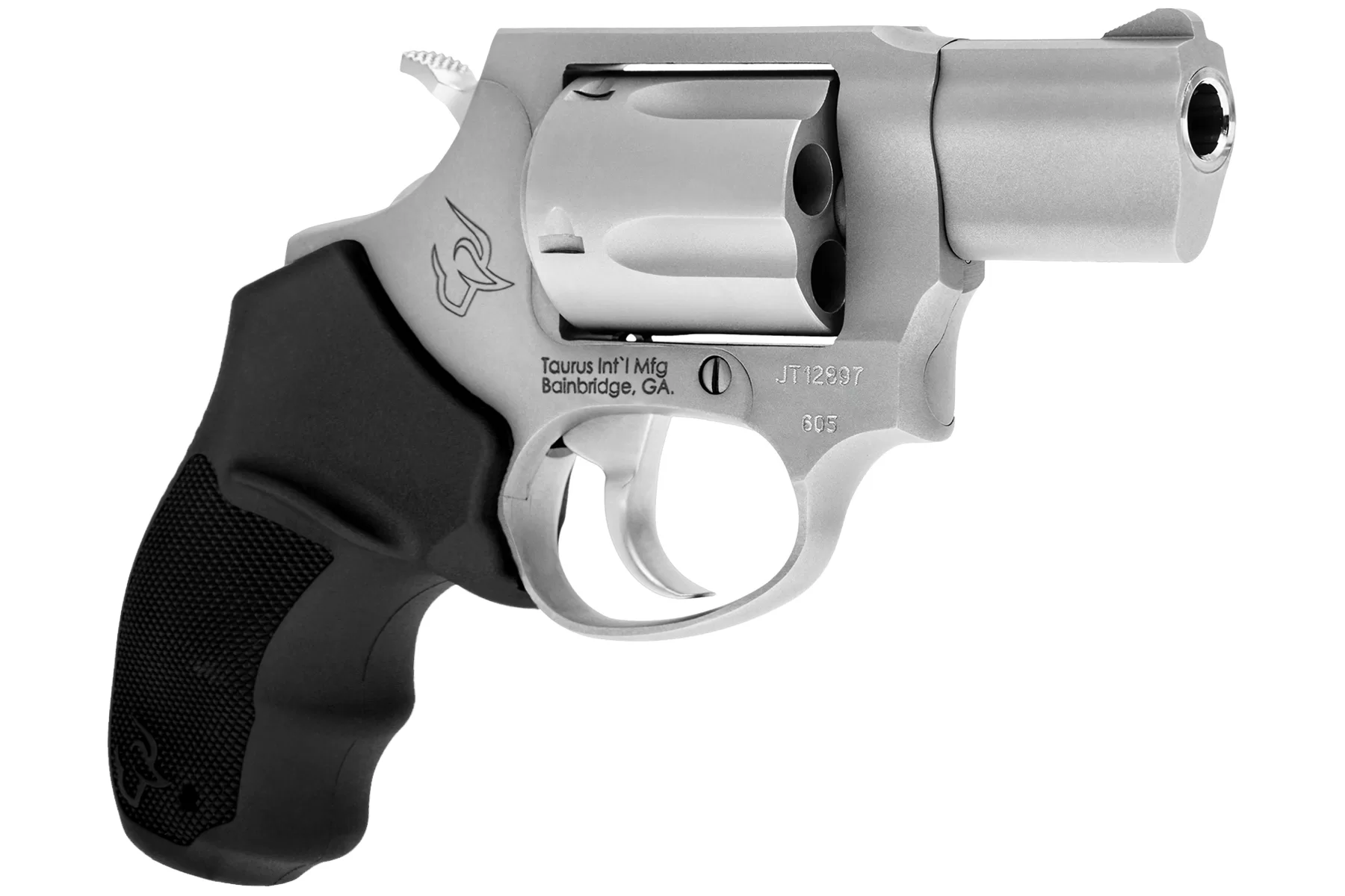Taurus 605 Standard 357 Magnum 2 Barrel Black Rubber Stainless Steel Finish 5rd Taurus 2