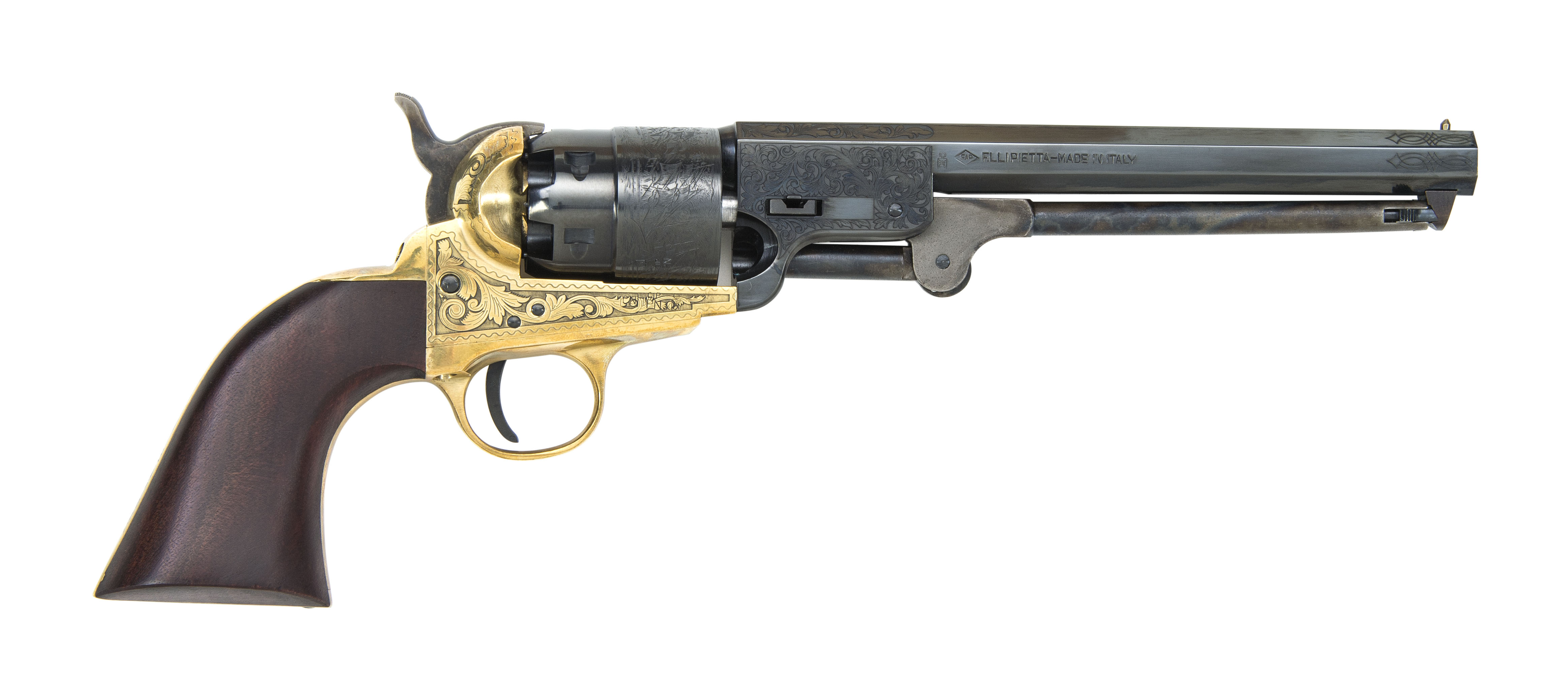 1851 Navy Engraved .44 Cal Brass Black Powder Revolver | Traditions ...